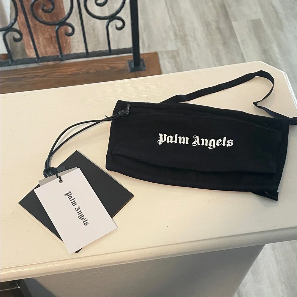 Palm Angels Black Face Masks with Green and Yellow Spray Accents (Set of 3)